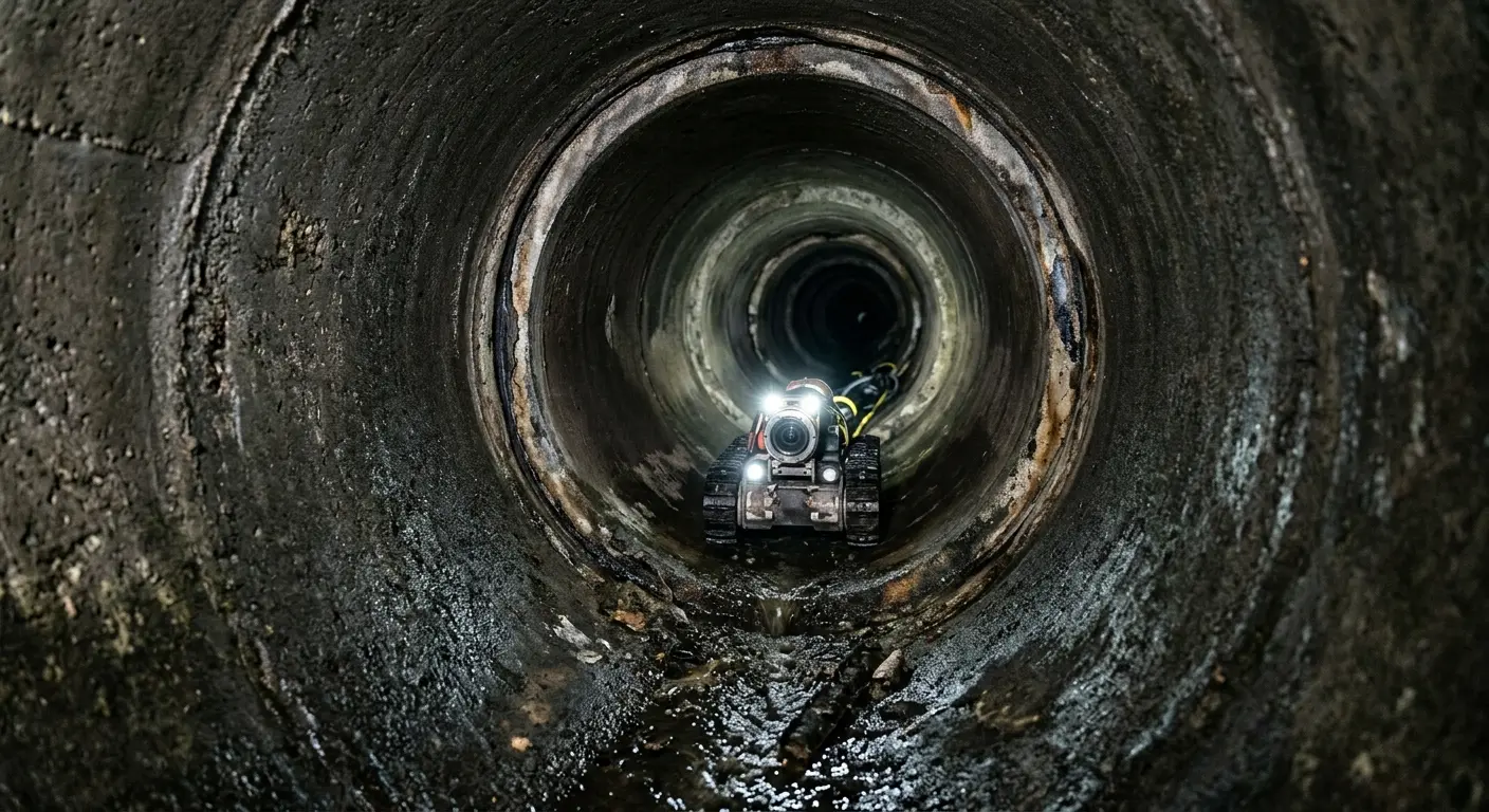 Robotic sewer camera inspecting pipe interior for Sewer Line Repair in Gleneagle